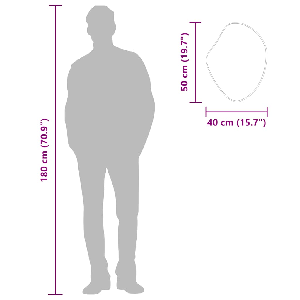 Väggspegel svart 50x40 cm