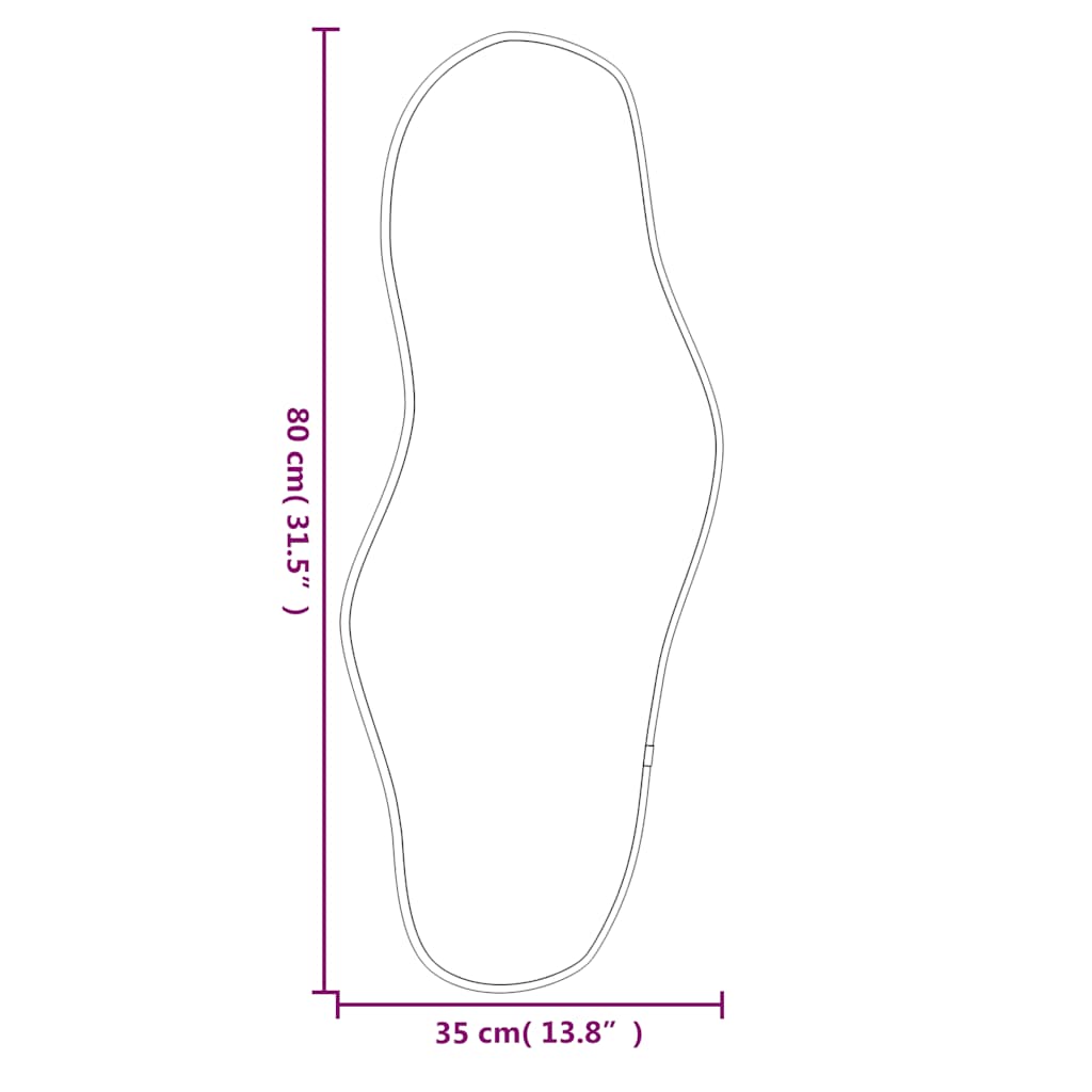 Väggspegel silver 80x35 cm