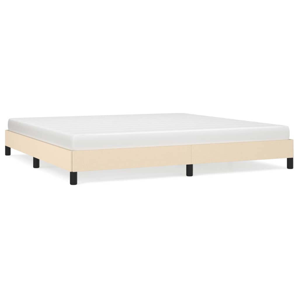 Sängram utan madrass gräddvit 200x200 cm tyg