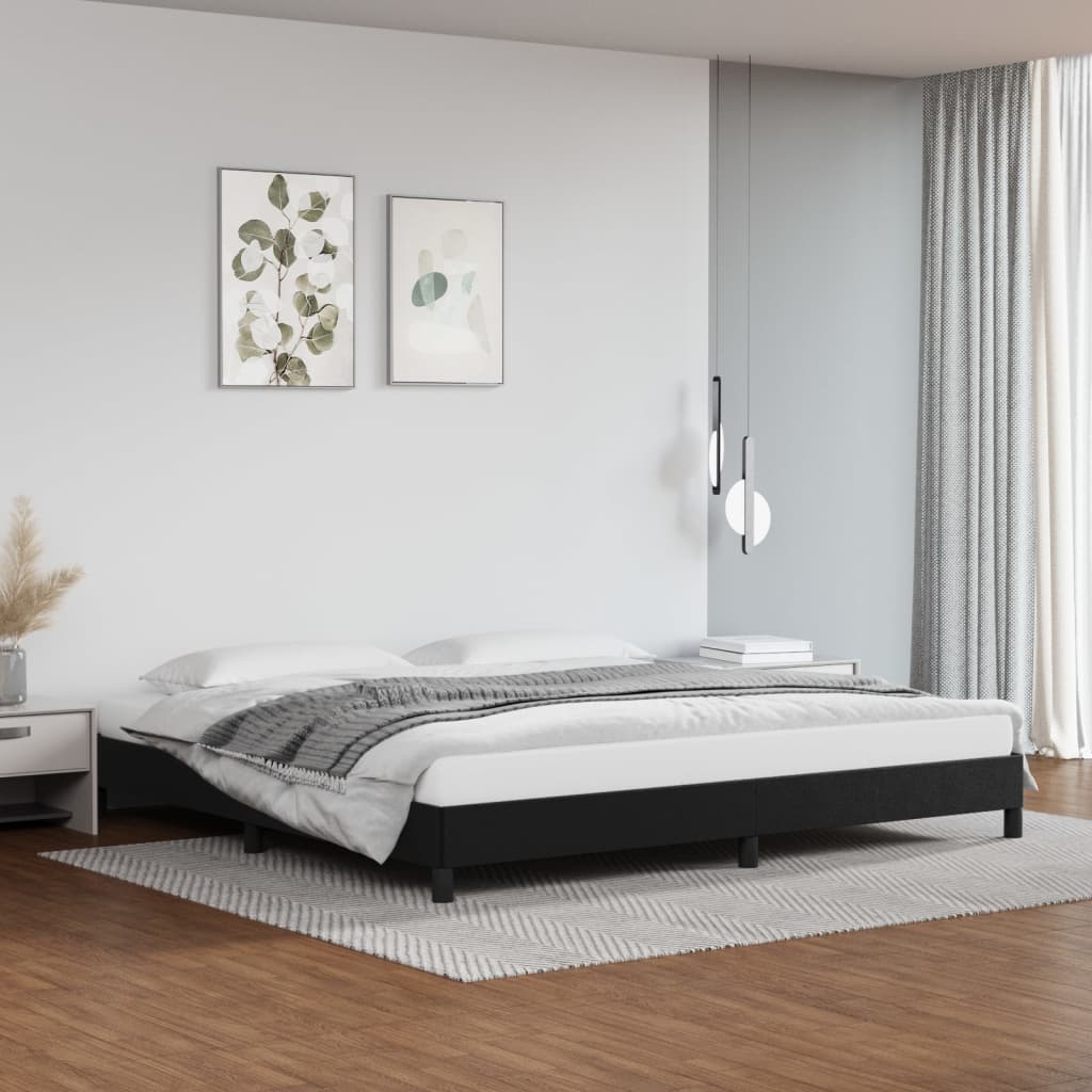 Sängram svart 200x200 cm konstläder