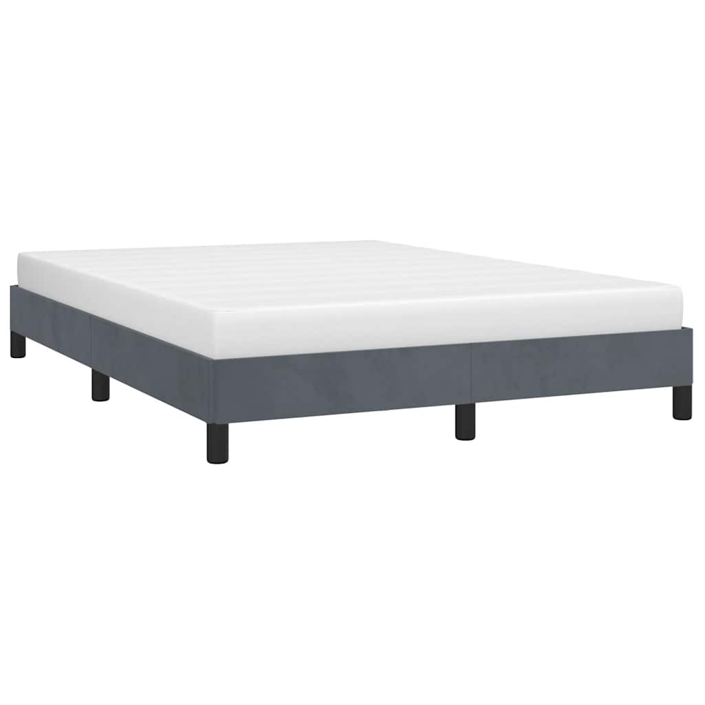 Sängram utan madrass mörkgrå 152x203 cm queen size sammet
