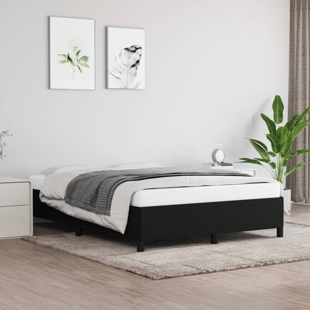 Sängram utan madrass svart 140x200 cm tyg