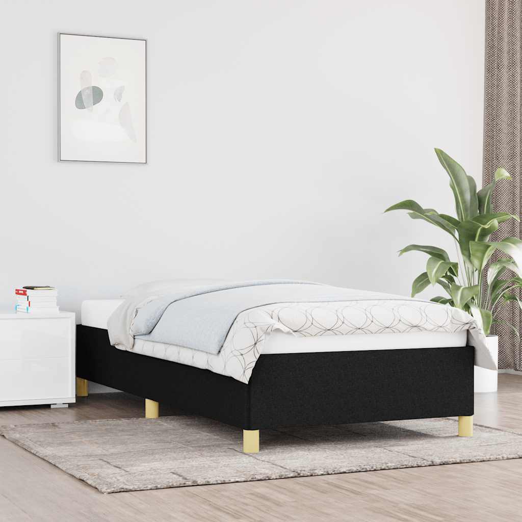 Sängram utan madrass svart 90x200 cm tyg