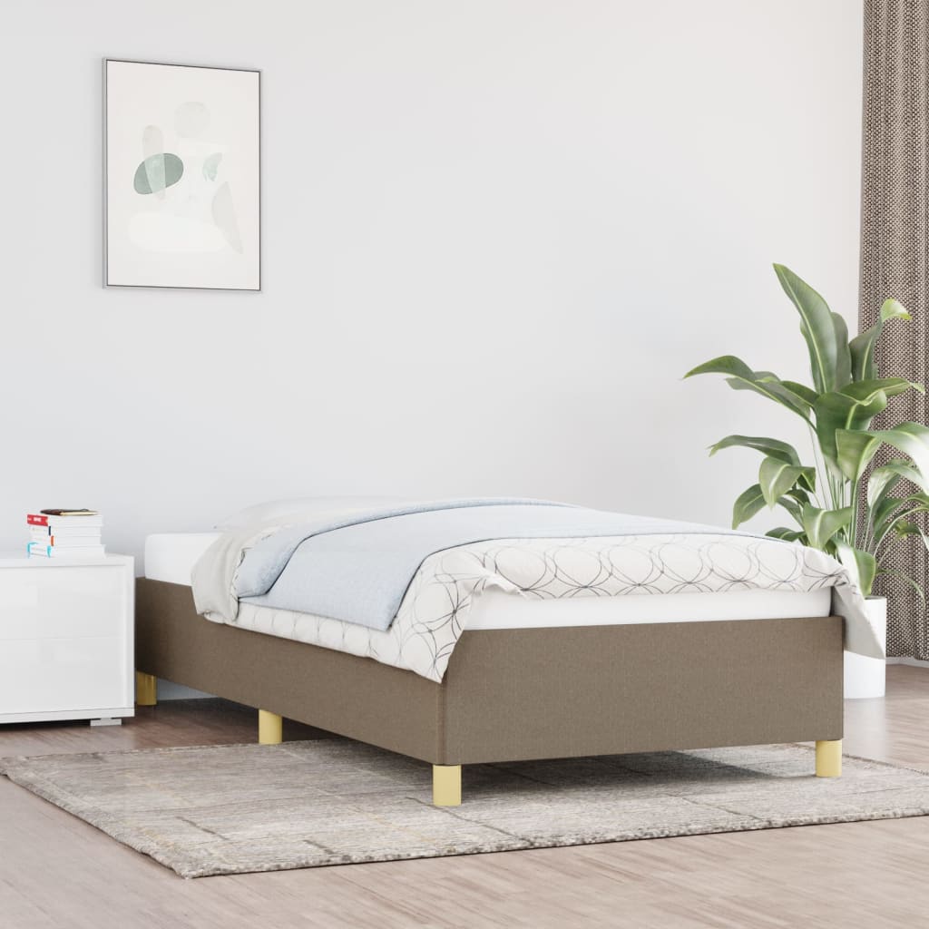 Sängram utan madrass taupe 100x200 cm tyg