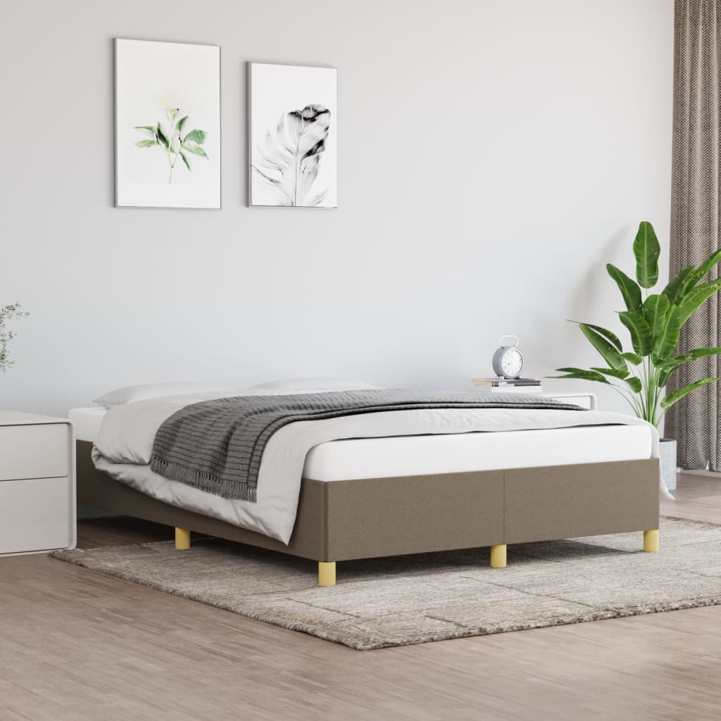 Sängram utan madrass taupe 140x200 cm tyg