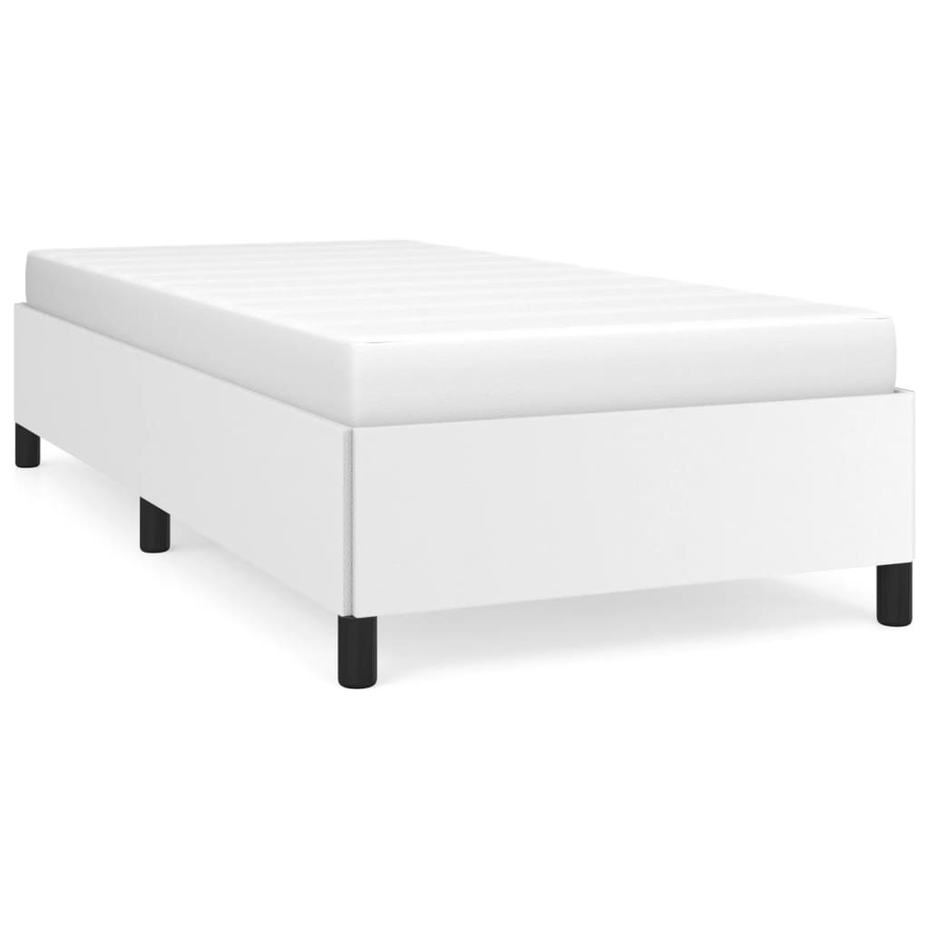 Sängram utan madrass vit 90x190 cm konstläder