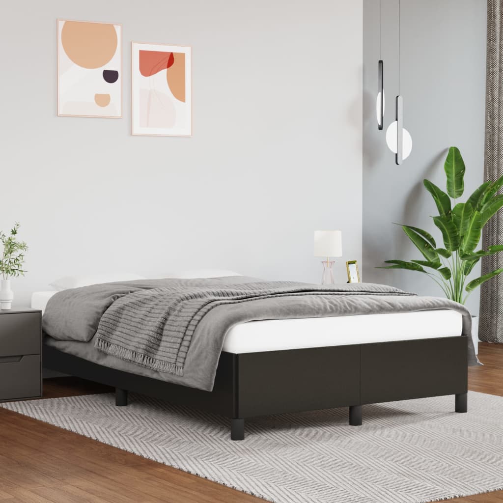 Sängram utan madrass svart 120x200 cm konstläder