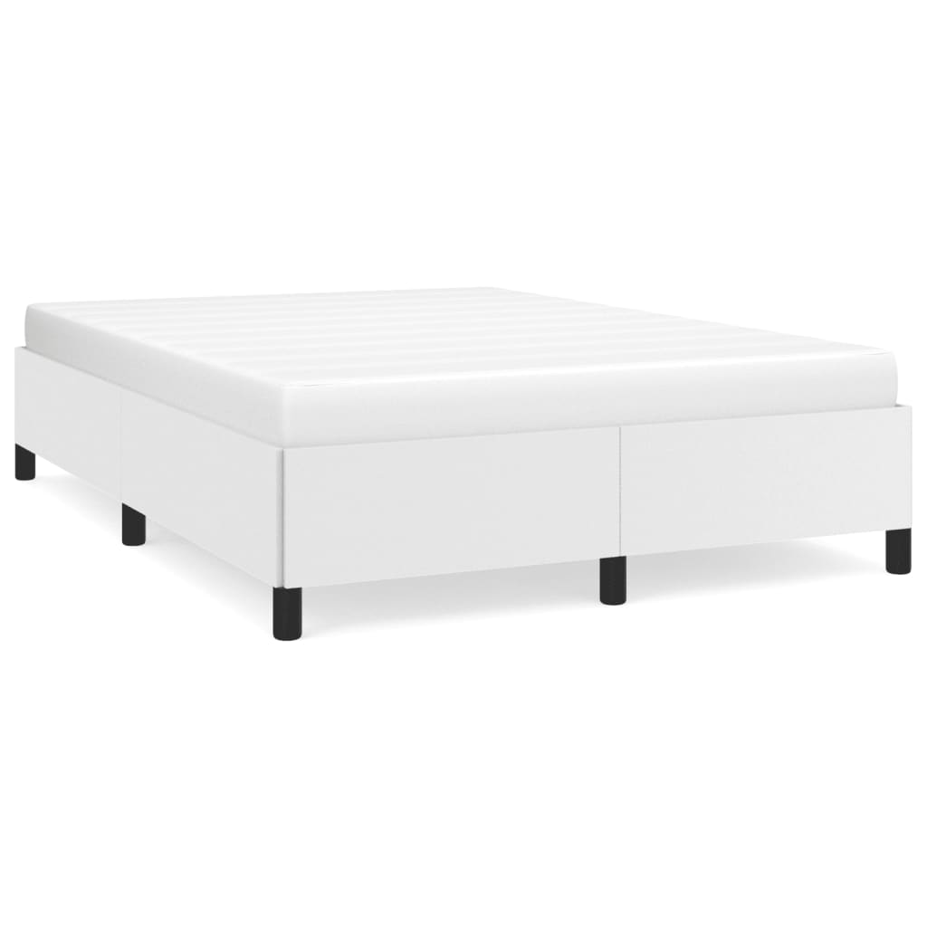 Sängram utan madrass vit 140x190 cm konstläder