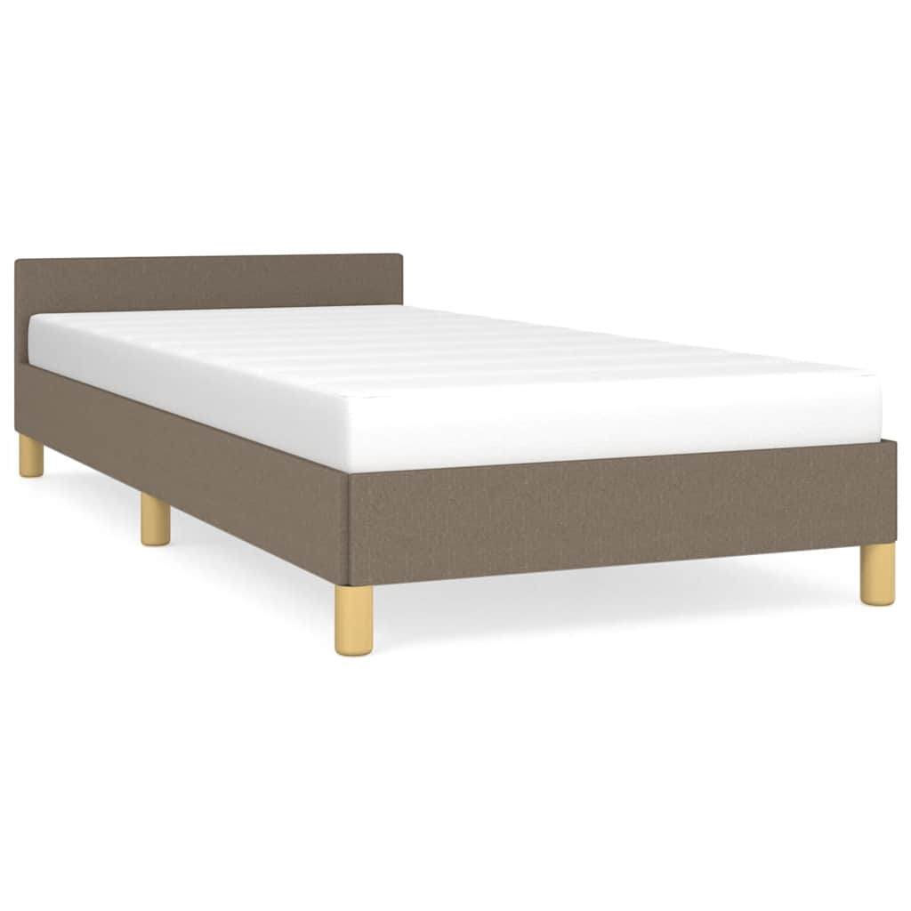 Sängram utan madrass taupe 100x200 cm tyg