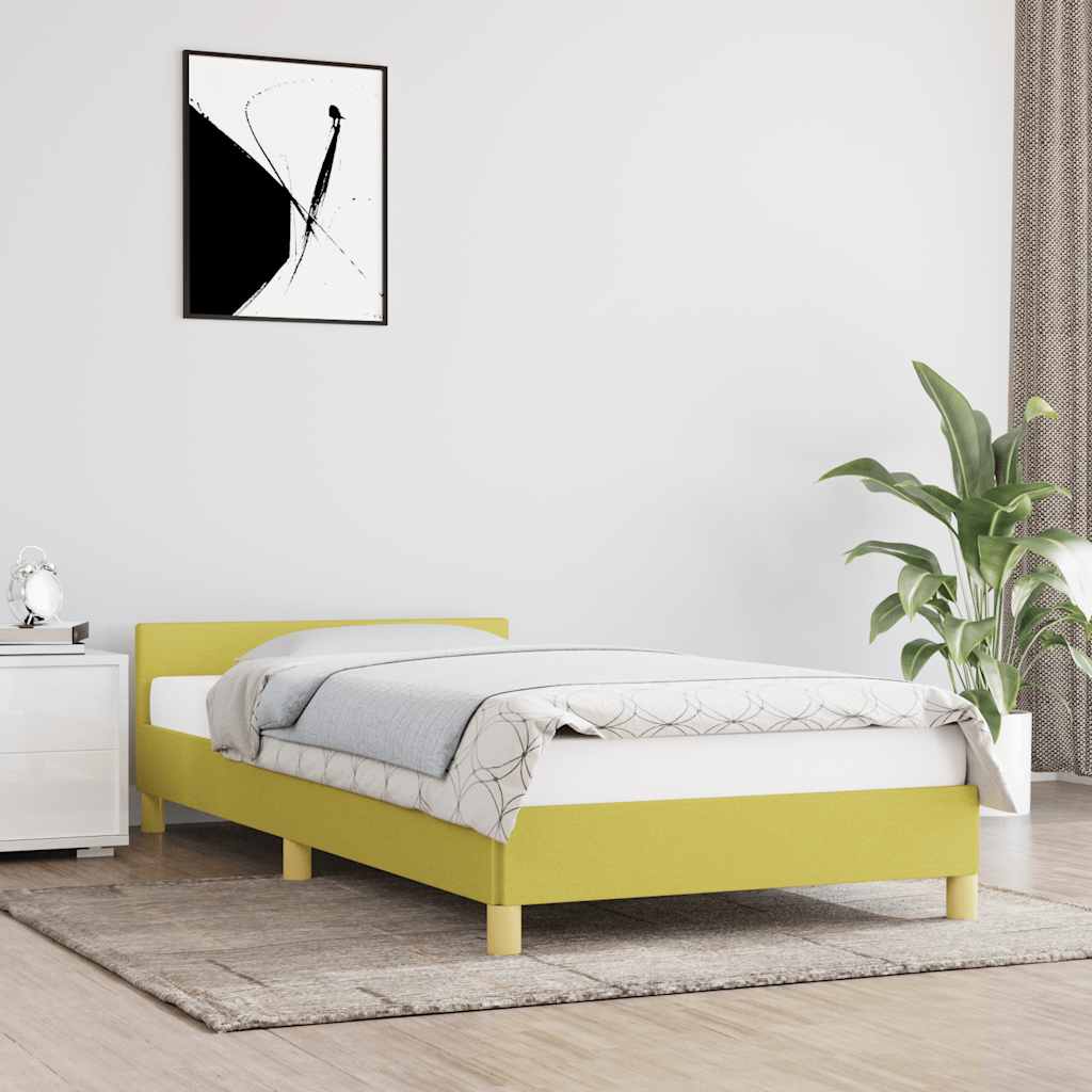 Sängram utan madrass grön 100x200 cm tyg