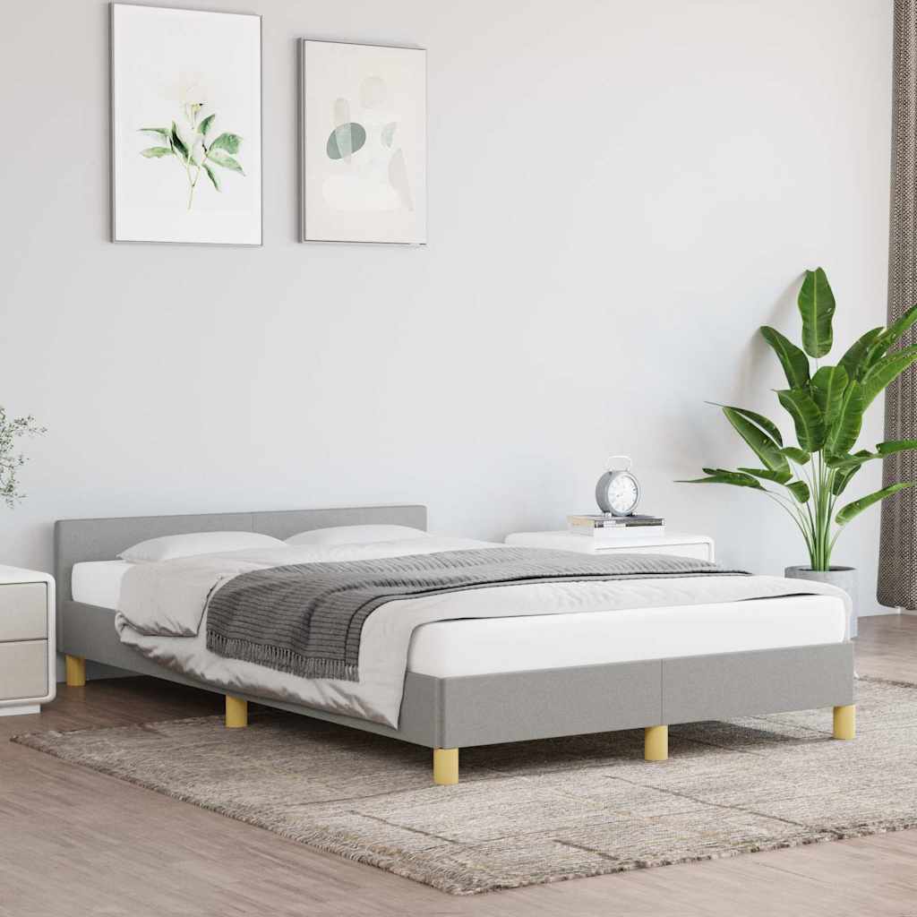 Sängram utan madrass ljusgrå 120x200 cm tyg