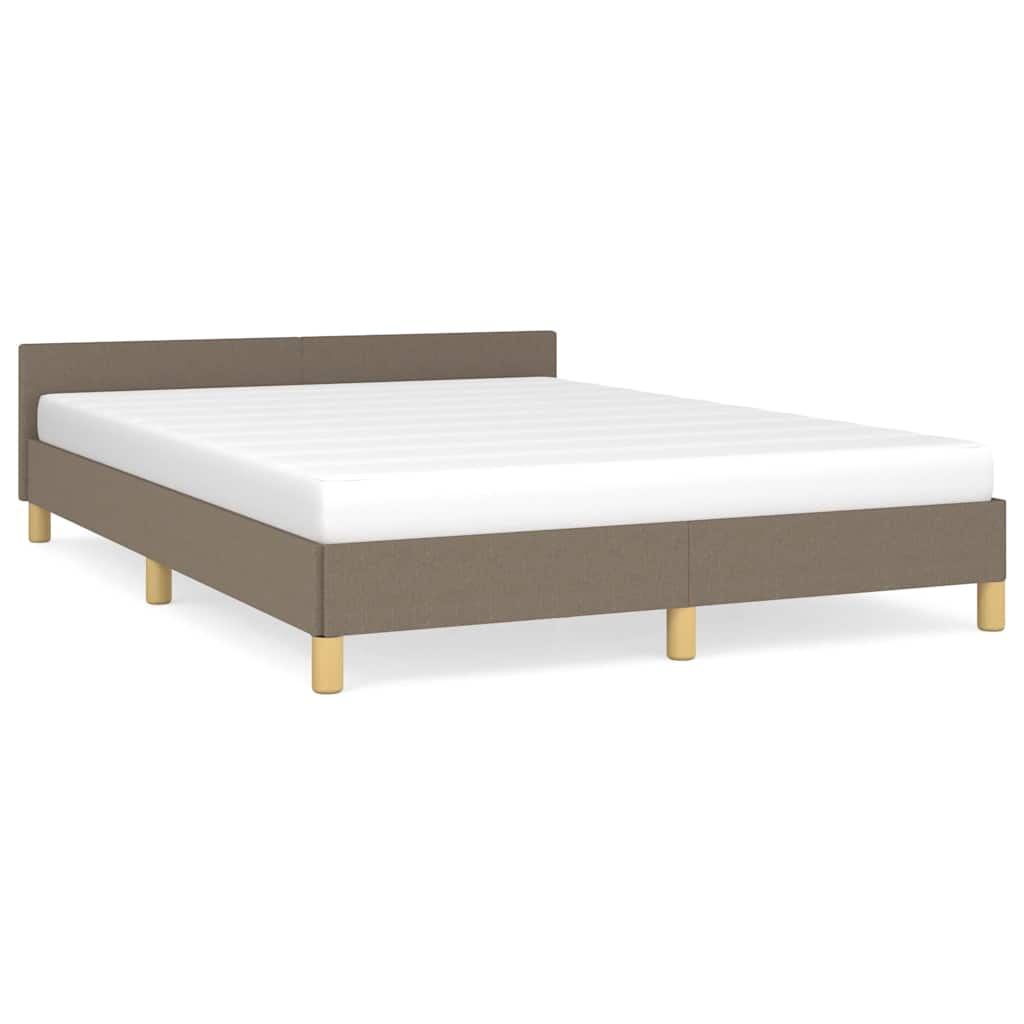 Sängram utan madrass taupe 140x200 cm tyg
