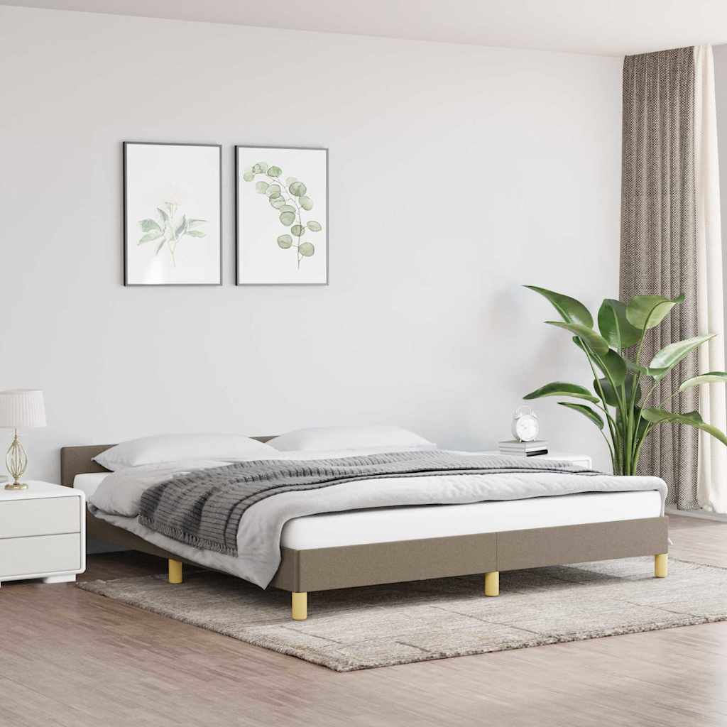 Sängram utan madrass taupe 180x200 cm tyg