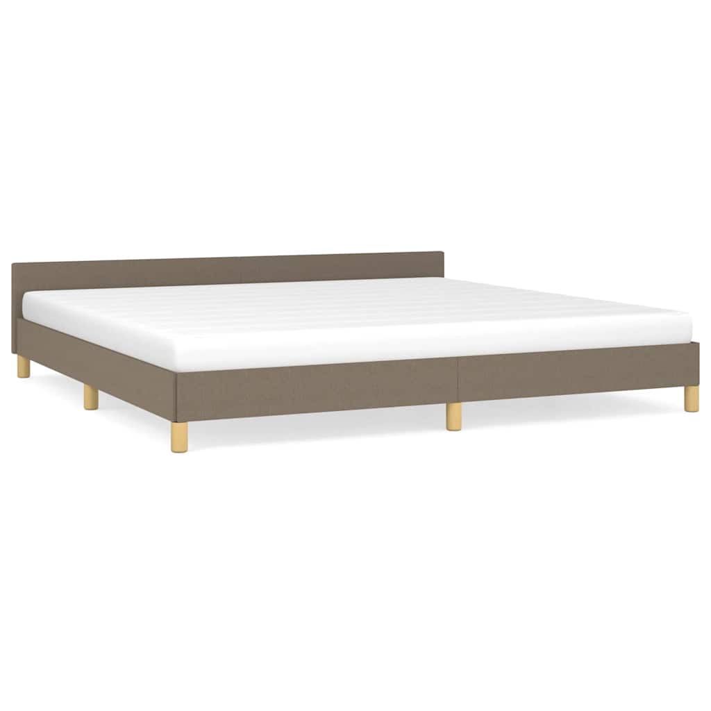 Sängram utan madrass taupe 200x200 cm tyg