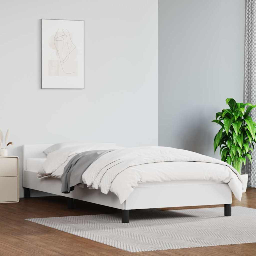 Sängram med huvudgavel utan madrass vit 100x200 cm