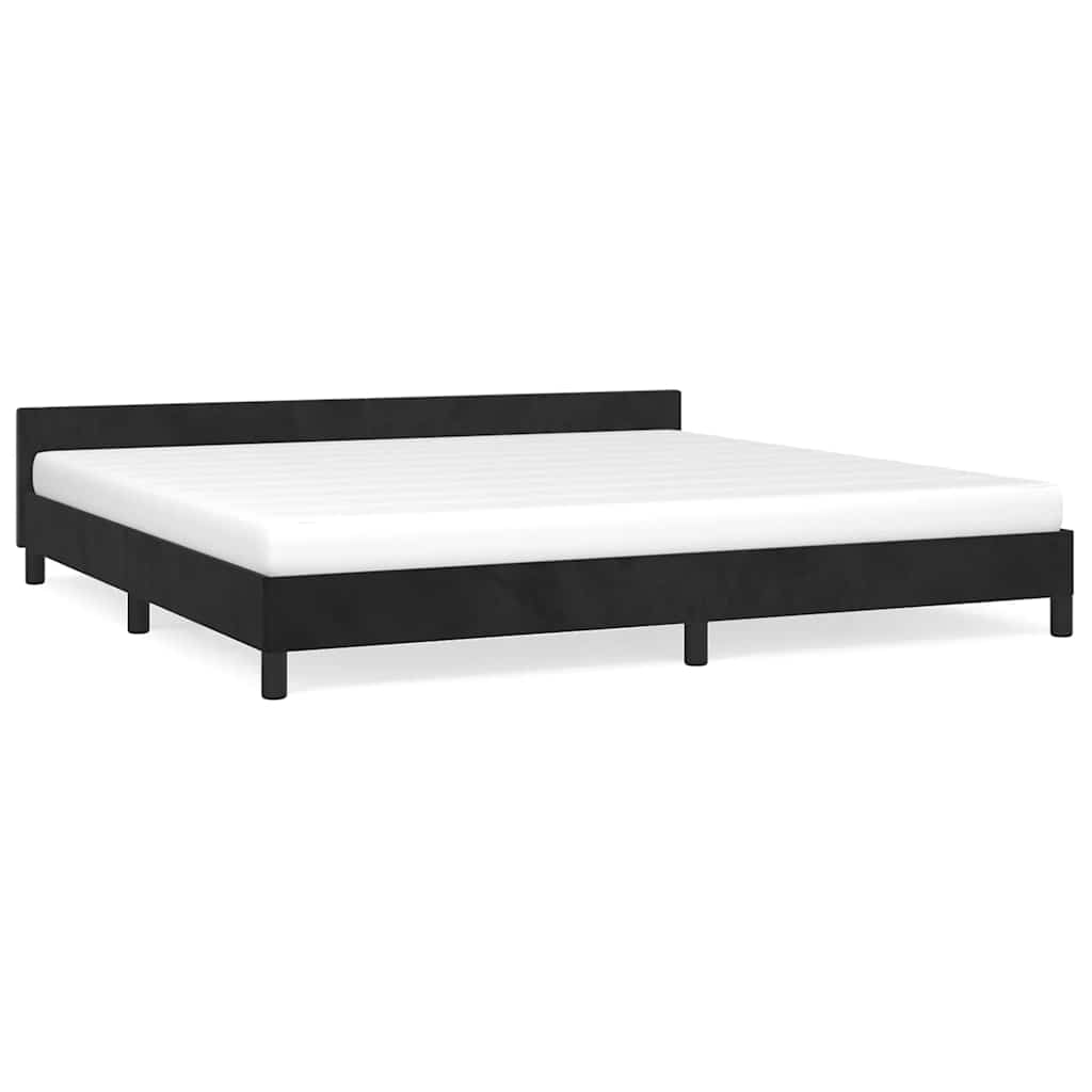 Sängram utan madrass svart 200x200 cm sammet