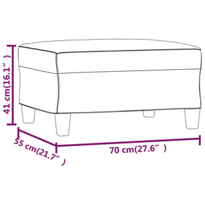 Fotpall gräddvit 70x55x41 cm tyg