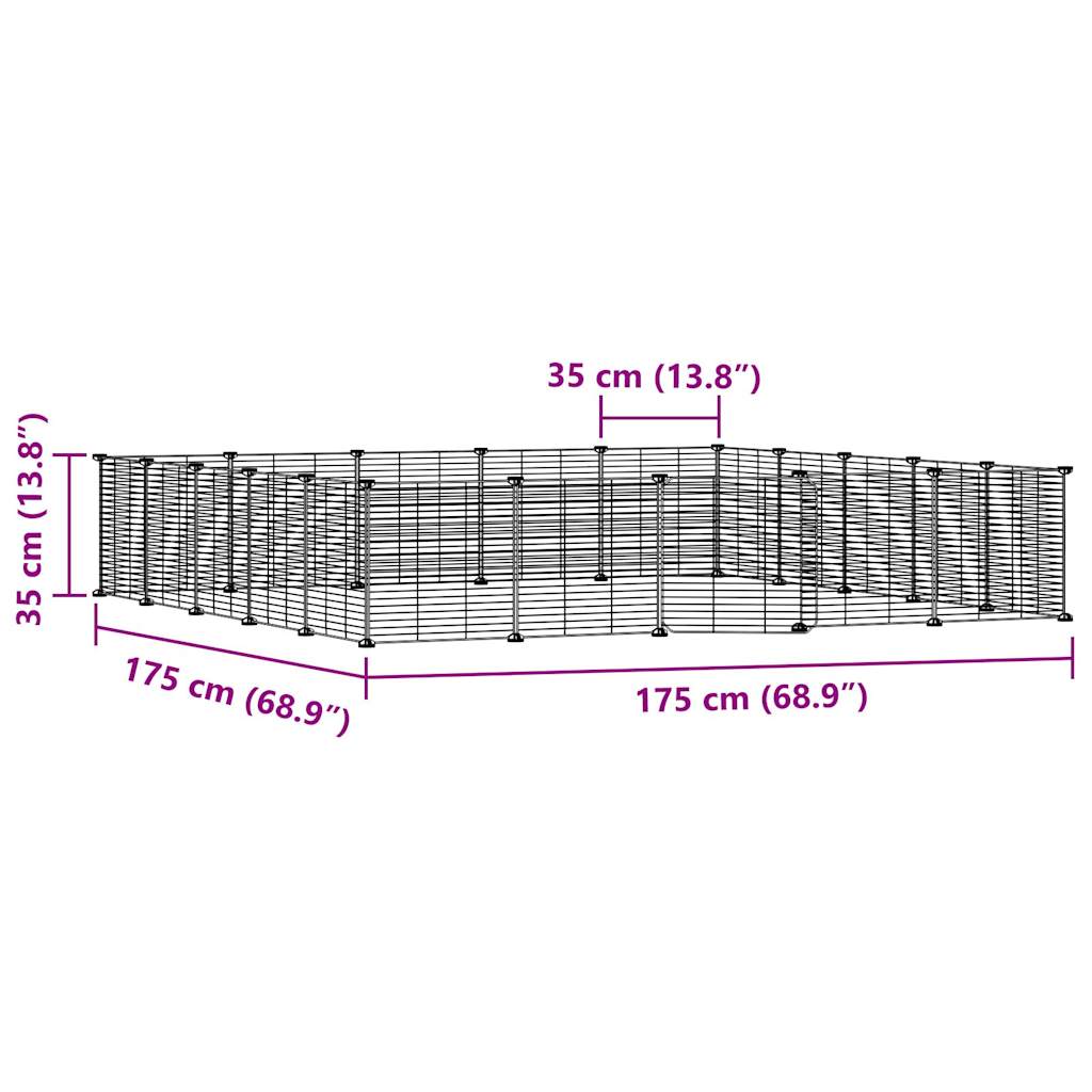 Hundgård svart 20 paneler 35x35 cm stål