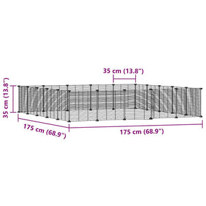 Hundgård svart 20 paneler 35x35 cm stål