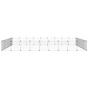 Hundgård svart 36 paneler 35x35 cm stål