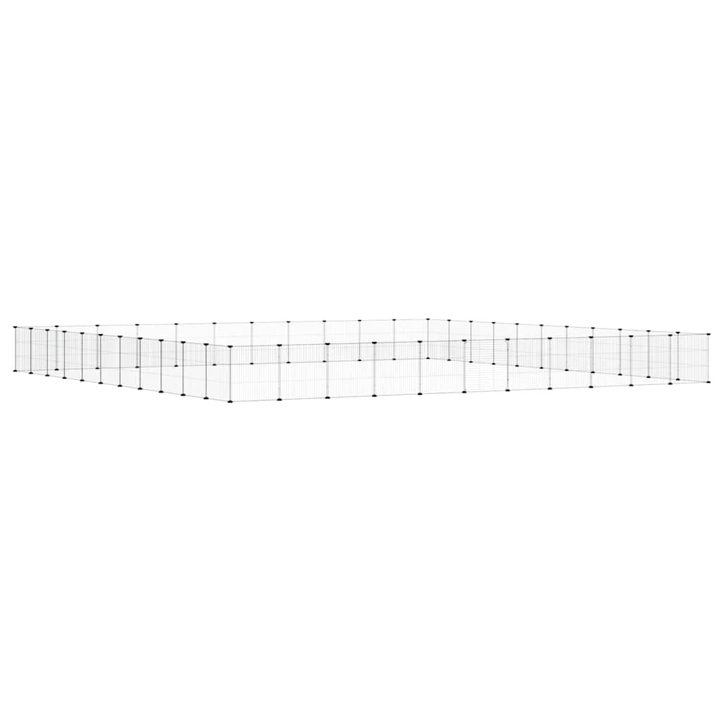 Hundgård svart 44 paneler 385x385x35 cm stål