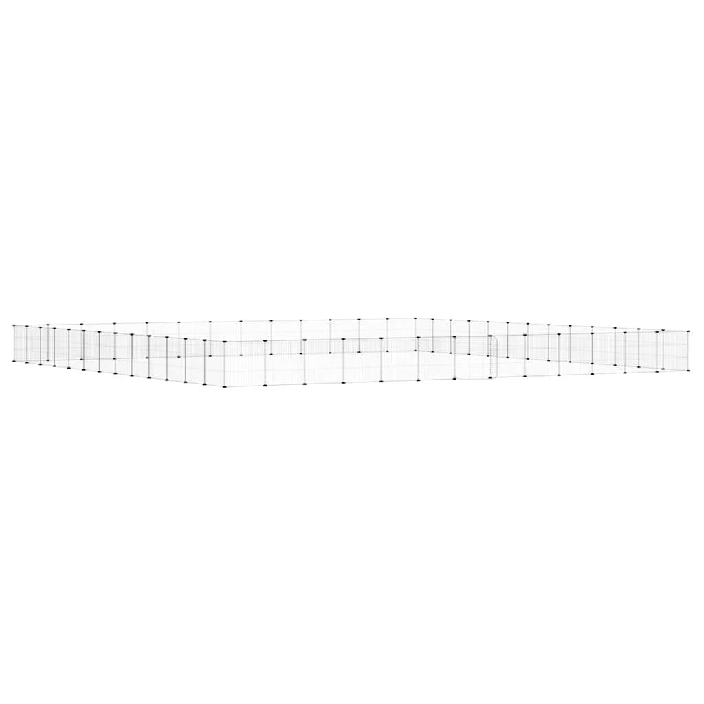 Husdjursbur svart 52 paneler 455x455x35 cm stål
