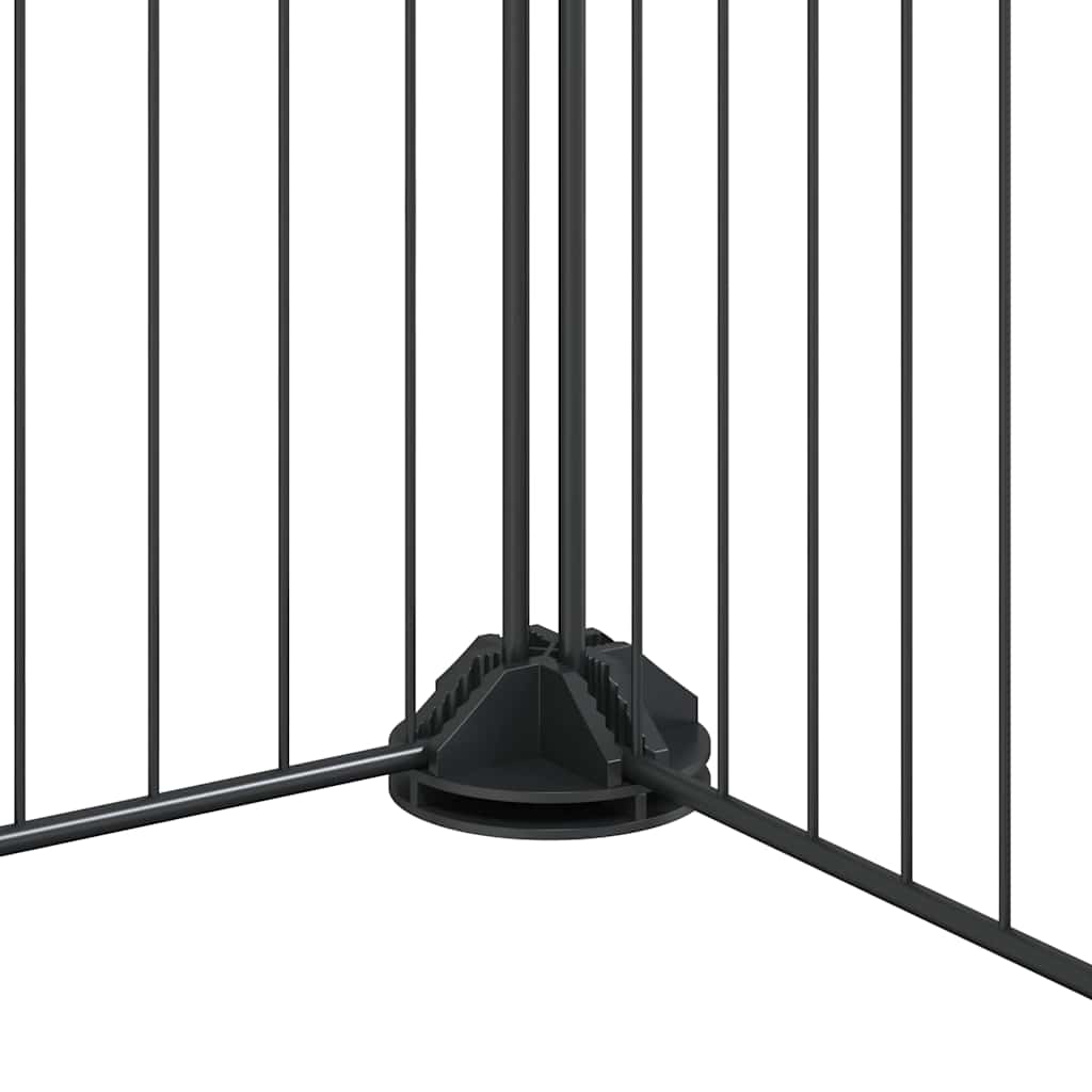 Husdjursbur svart 52 paneler 35x35 cm stål