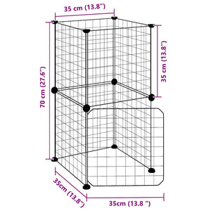 Husdjursbur svart 8 paneler 35x35 cm stål