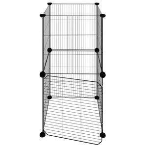 Husdjursbur svart 8 paneler 35x35 cm stål