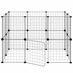 Hundgård svart 20 paneler 35x35 cm stål