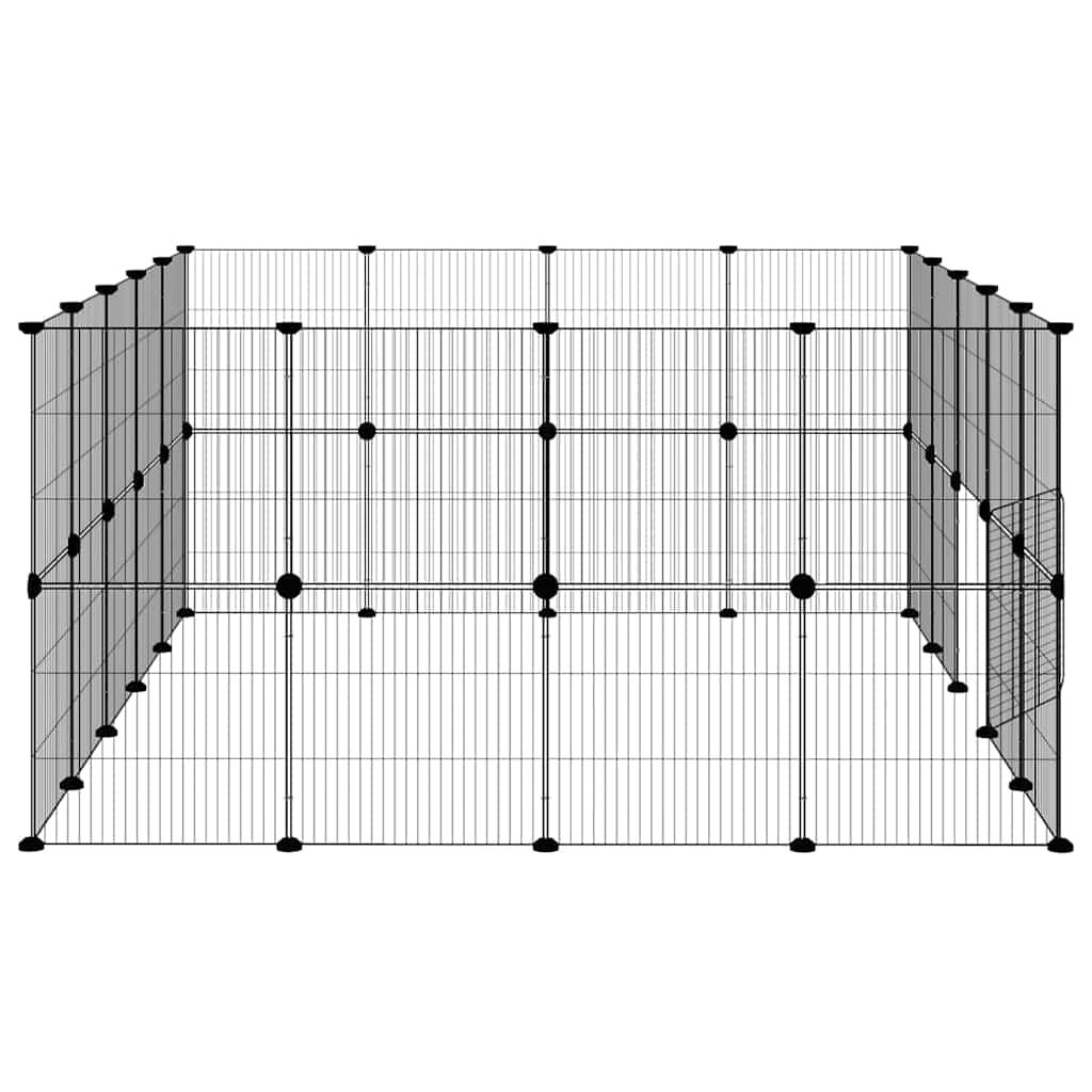 Hundgård svart 36 paneler 35x35 cm stål