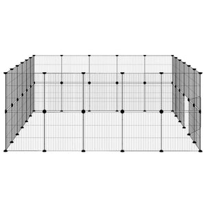 Hundgård svart 44 paneler 35x35 cm stål
