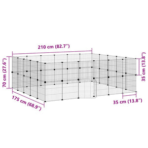 Hundgård svart 44 paneler 35x35 cm stål