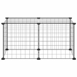Husdjursbur svart 8 paneler 35x35 cm stål