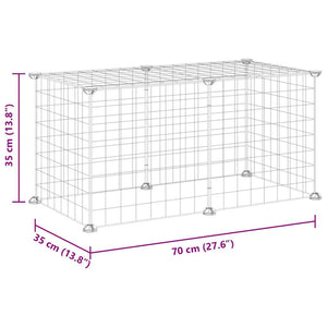 Husdjursbur svart 8 paneler 35x35 cm stål
