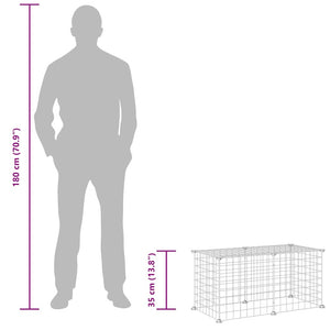 Husdjursbur svart 8 paneler 35x35 cm stål