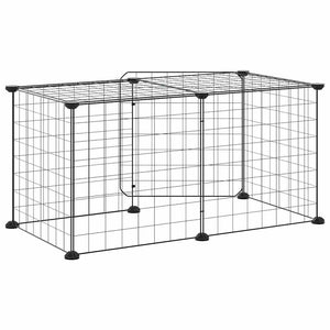 Husdjursbur svart 8 paneler 35x35 cm stål
