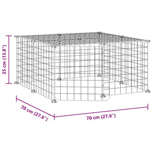 Husdjursbur svart 12 paneler 35x35 cm stål