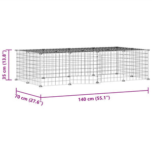 Hundgård svart 20 paneler 35x35 cm stål
