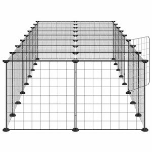 Hundgård svart 36 paneler 35x35 cm stål