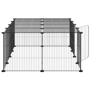 Hundgård svart 20 paneler 35x35 cm stål