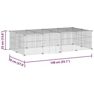 Hundgård svart 20 paneler 35x35 cm stål