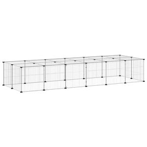 Hundgård svart 28 paneler 35x35 cm stål