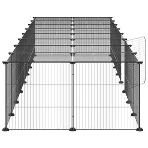 Hundgård svart 36 paneler 35x35 cm stål