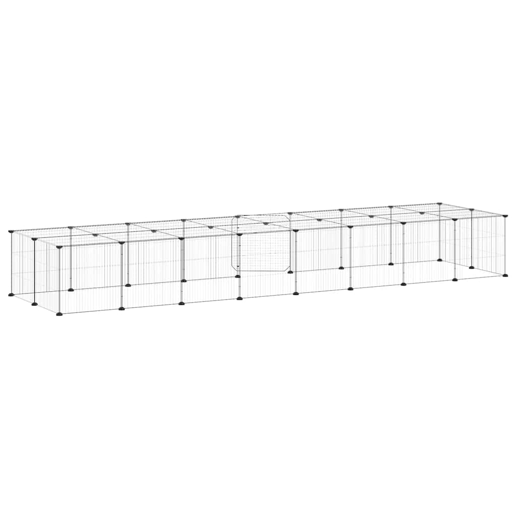 Hundgård svart 36 paneler 35x35 cm stål