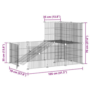 Hundgård svart 20 paneler 35x35 cm stål