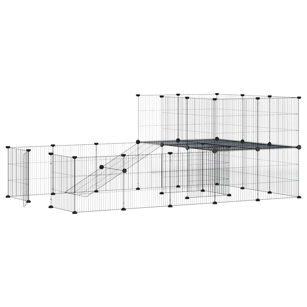 Hundgård svart 36 paneler 35x35 cm stål