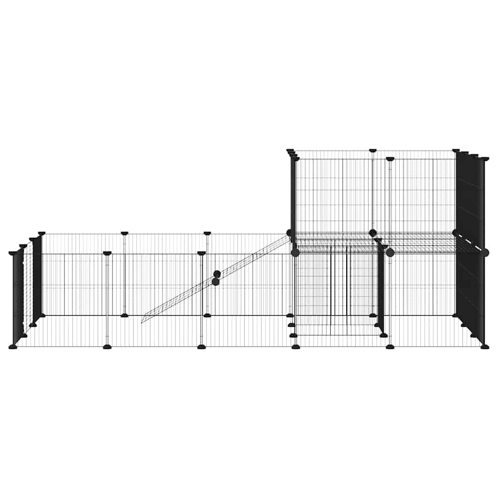 Hundgård svart 36 paneler 35x35 cm stål
