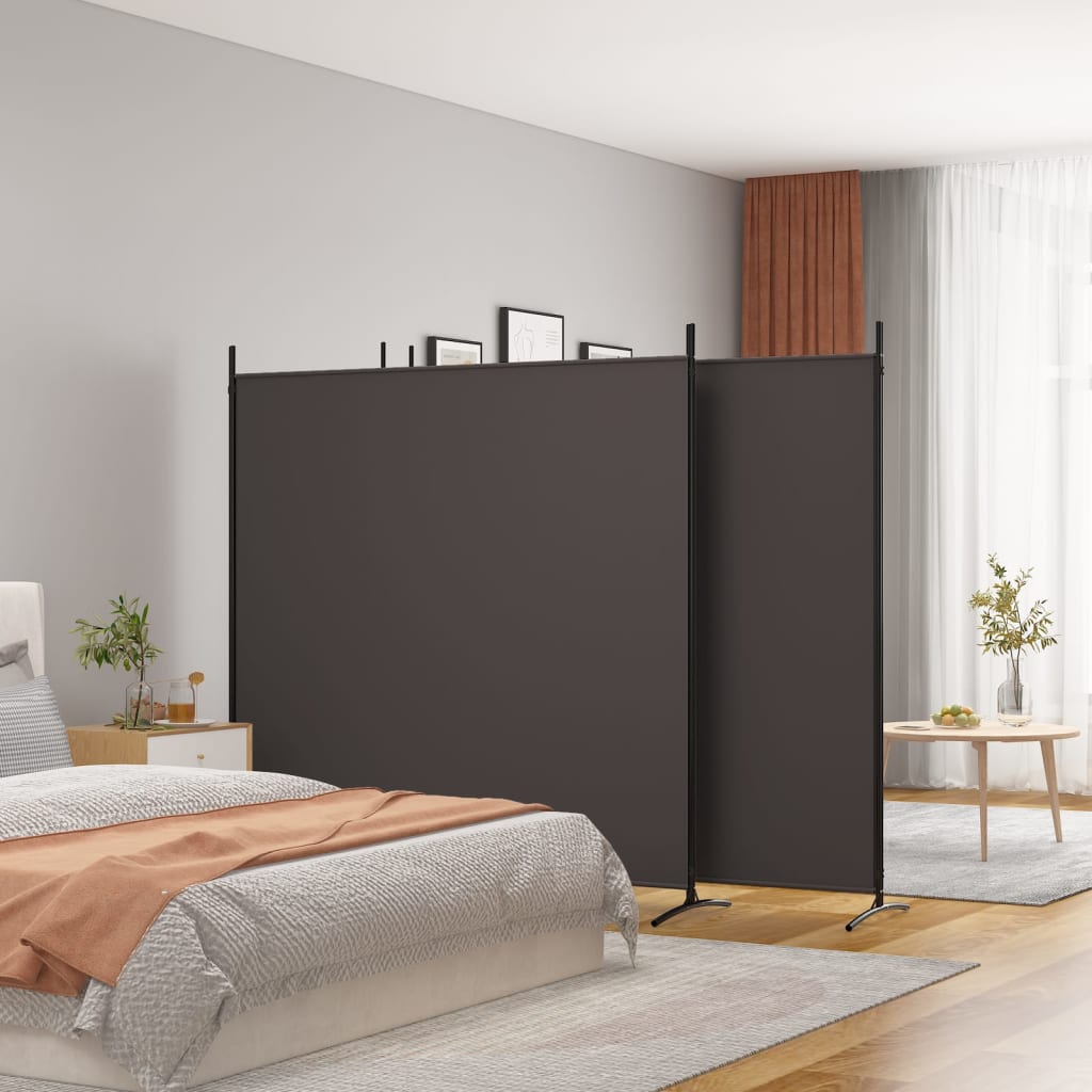 vidaXL Rumsavdelare 4 paneler brun 698x180 cm tyg