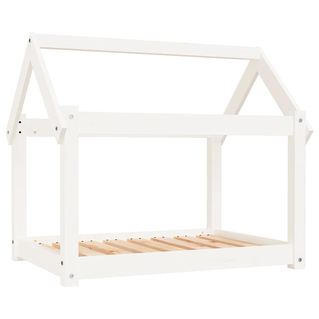 Hundbädd vit 81x60x70 cm massiv furu